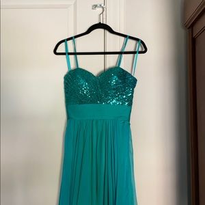 La Femme Strapless Prom Dress